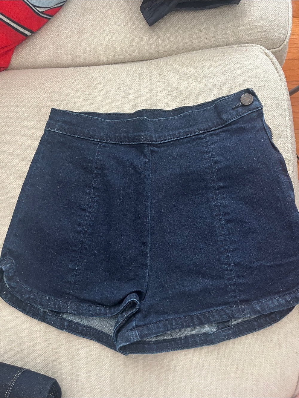 BDG Dark Indigo High-Rise Denim Shorts side zipper size 25 excellent